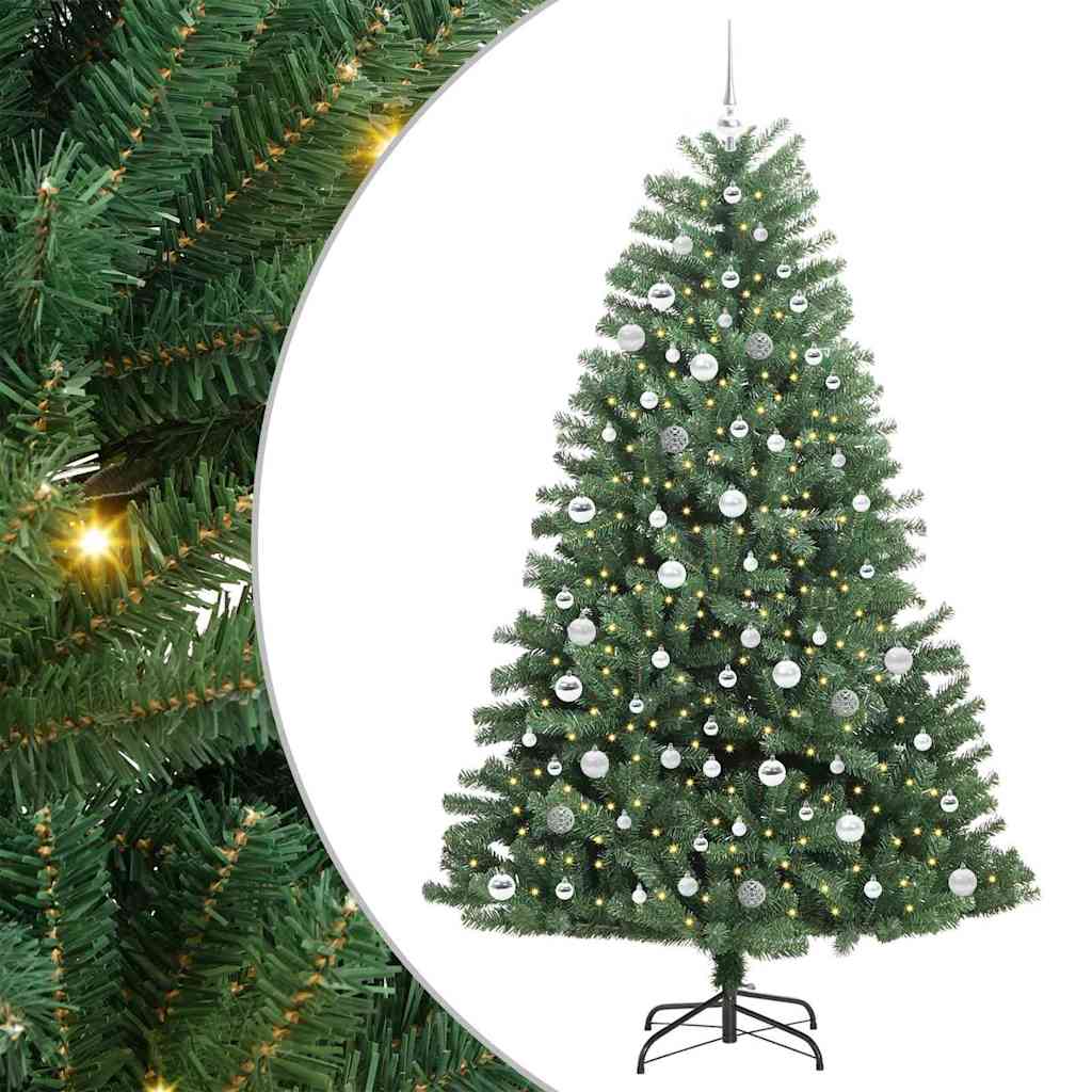 Umjetno božićno drvce s nogom Zelena 210 cm PVC i metal