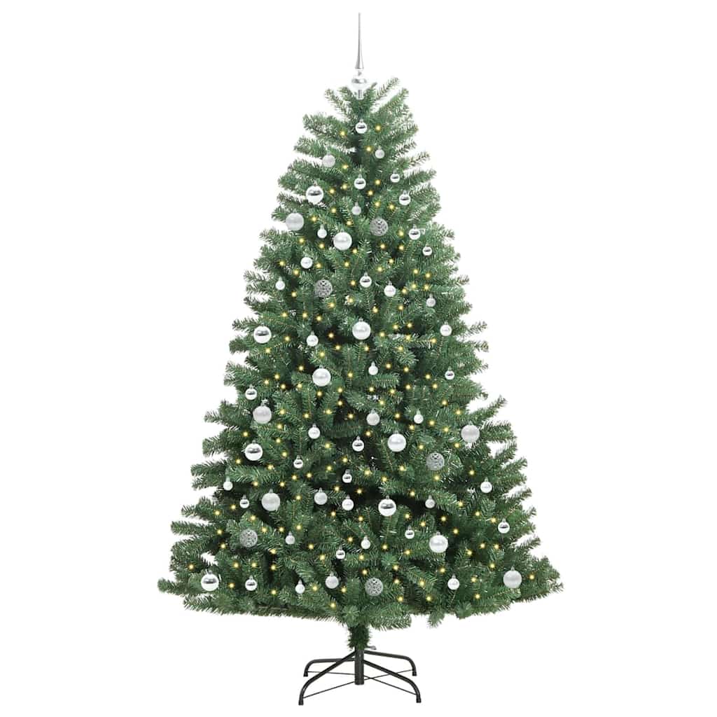 Umjetno božićno drvce s nogom Zelena 210 cm PVC i metal