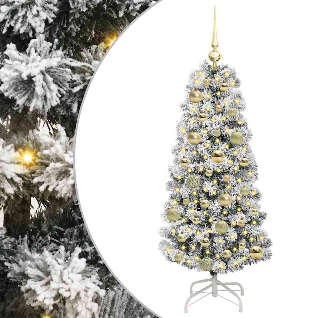 Umjetno božićno drvce s nogom Zelena i bijela 120 cm