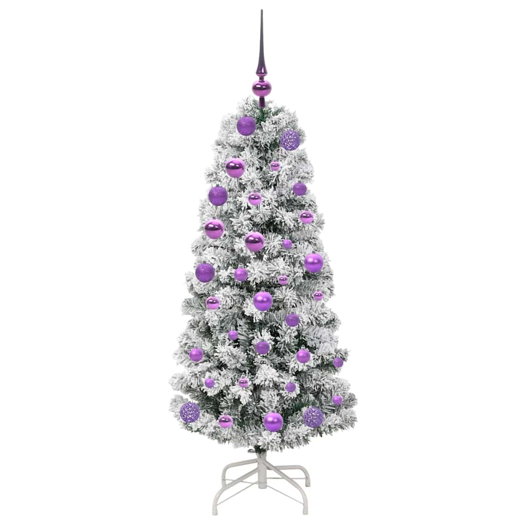 Umjetno božićno drvce s nogom s stalakom Zelena i bijela 120 cm