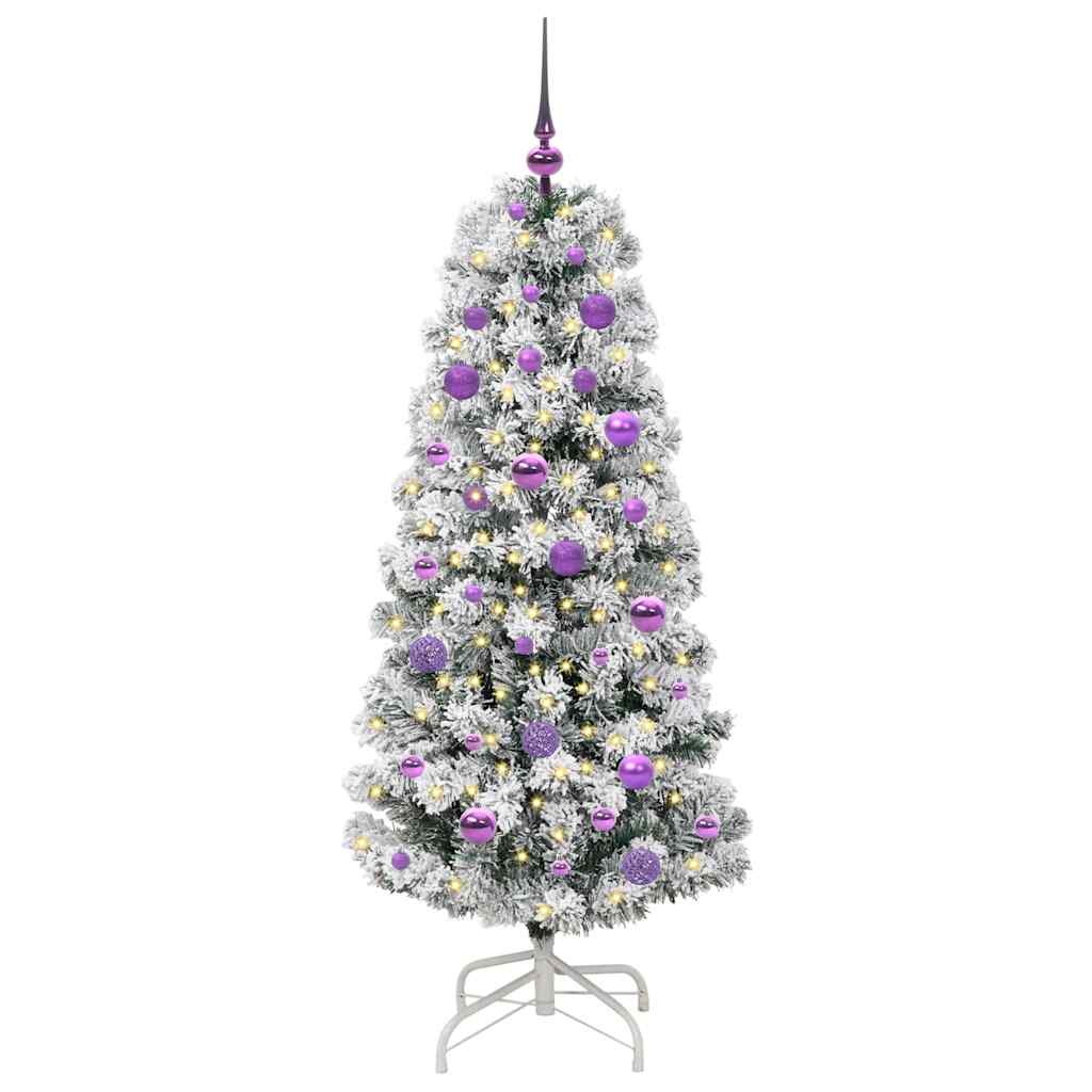 Umjetno božićno drvce s nogom Zelena i bijela 150 cm