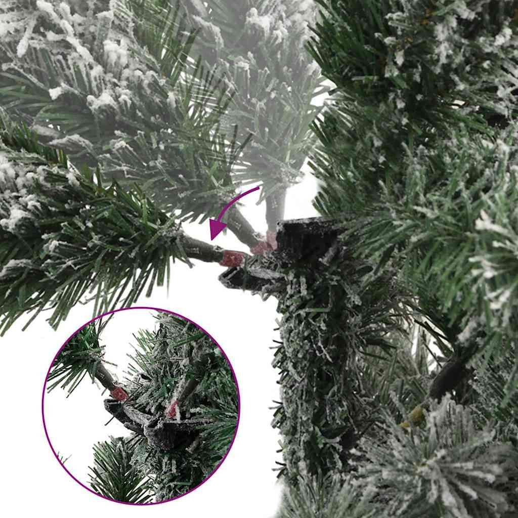 Umjetno božićno drvce s nogom s stalakom Zelena i bijela 210 cm