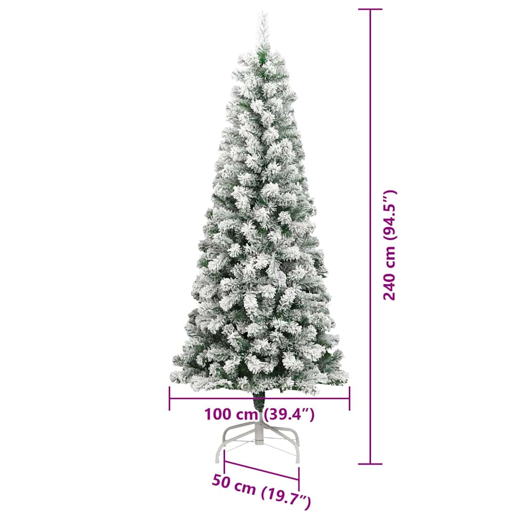Umjetno božićno drvce s nogom Zelena i bijela 240 cm