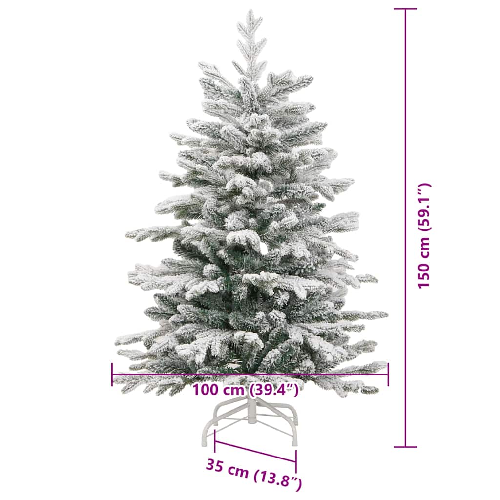Umjetno božićno drvce s nogom Bijelo 150 cm PE i PVC