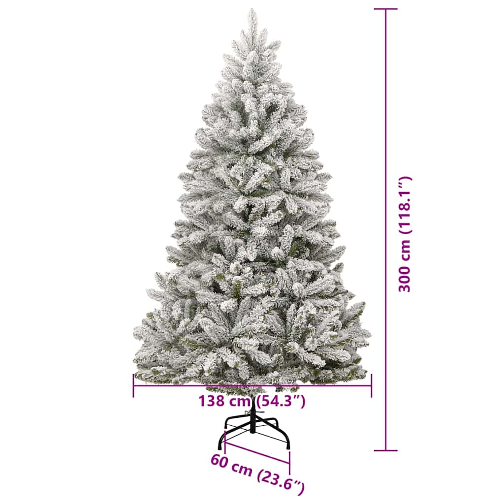 Umjetno božićno drvce s nogom Zelena i bijela 300 cm
