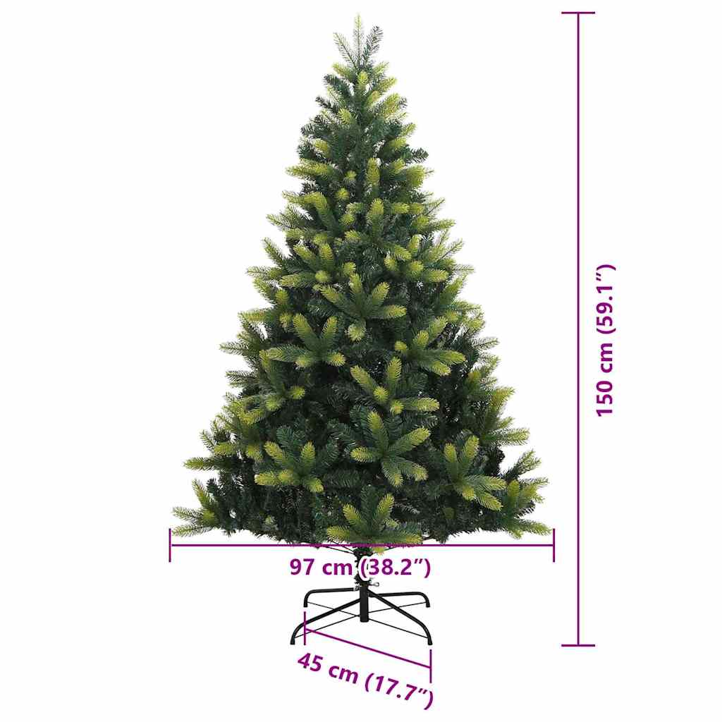 Umjetno rasklopivo božićno drvce 150 LED-a Zelena 150 cm