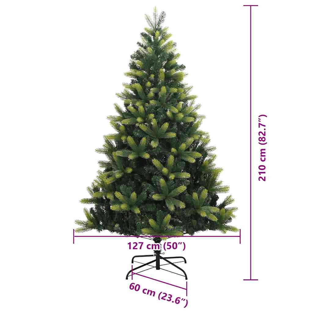 Umjetno savitljivo božićno drvce s 300 LED dioda Zelena 210 cm