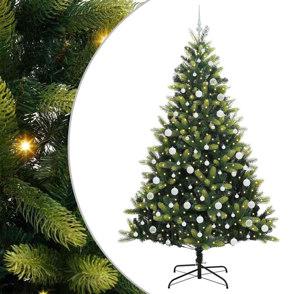 Umjetno savitljivo božićno drvce s 300 LED dioda Zelena 210 cm