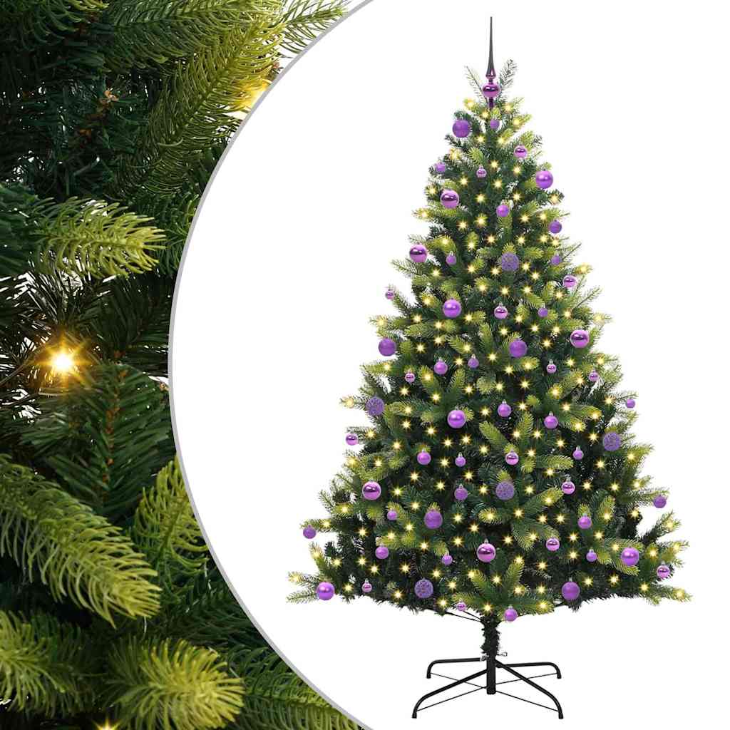 Umjetno savitljivo božićno drvce s 300 LED dioda Zelena 210 cm