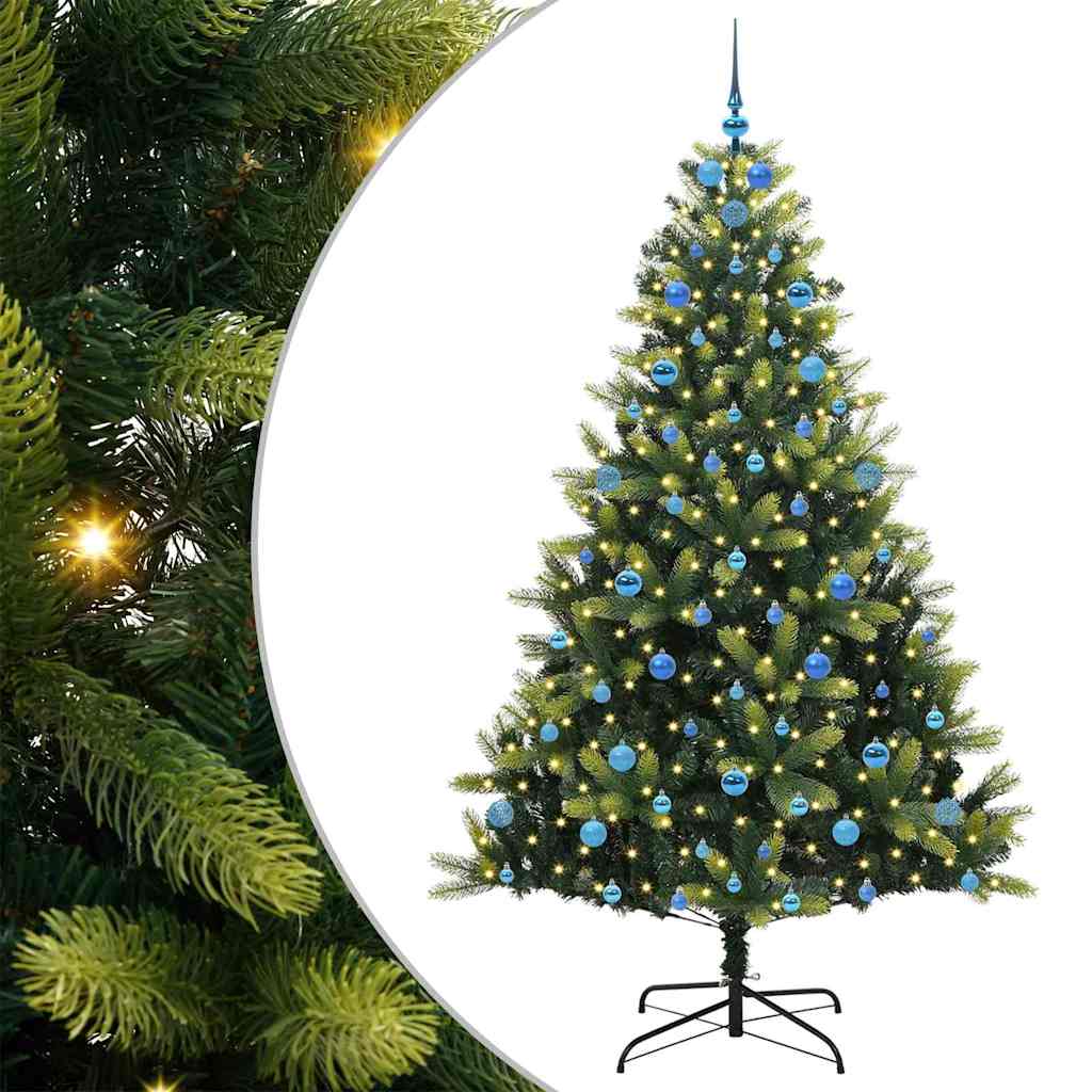 Umjetno savitljivo božićno drvce s 300 LED dioda Zelena 210 cm