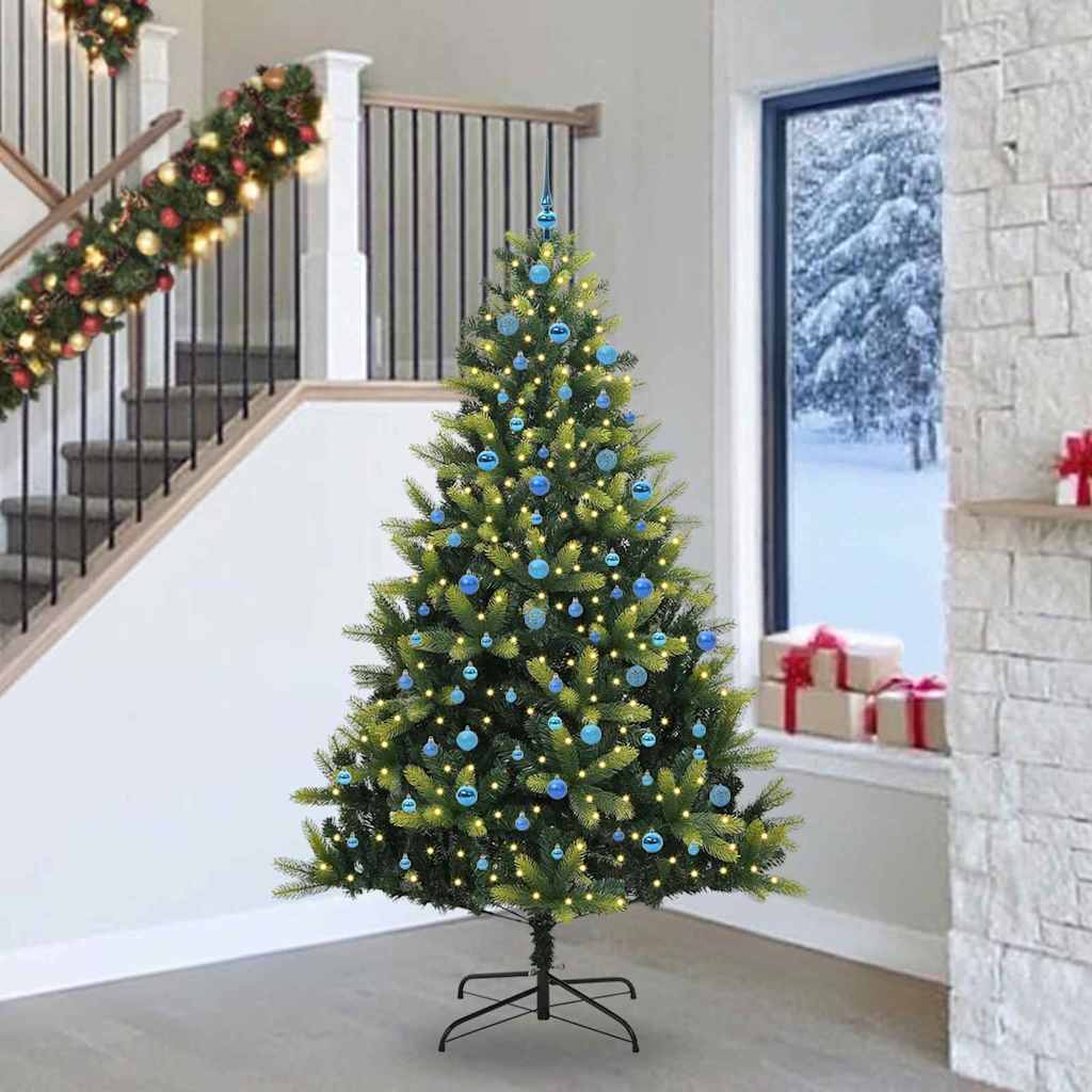 Umjetno savitljivo božićno drvce s 300 LED dioda Zelena 240 cm