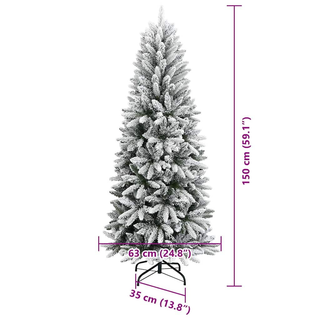 Umjetno božićno drvce Bijela 150 cm PVC, plastika, čelik i PE