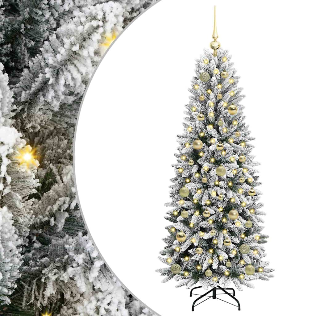 Umjetno božićno drvce Bijela 150 cm PVC, plastika, čelik i PE