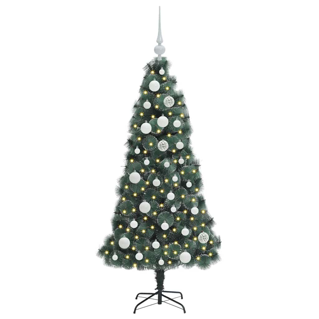 Umjetna pred-lit Christmas jelka s setom kuglica Zelena 120 cm