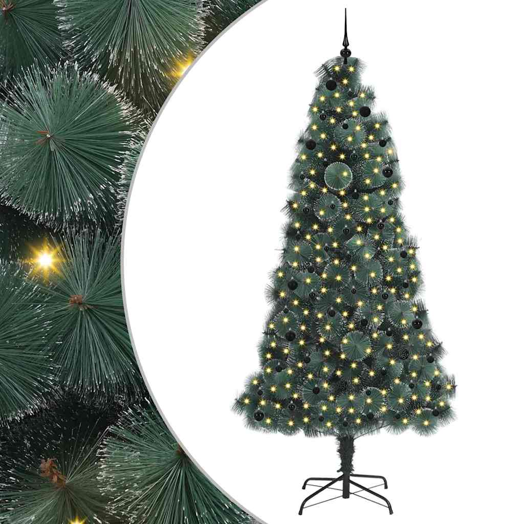 Umjetno osvijetljeno božićno drvce s setom kuglica 240 cm PET