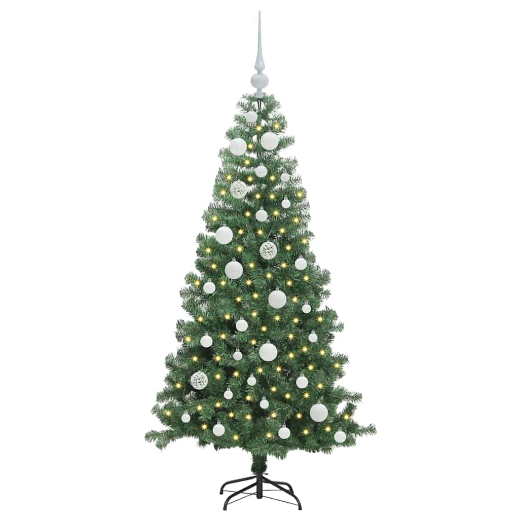 Božićno drvce s 150 LED svjetlima s stalakom Zelena 120 cm PVC