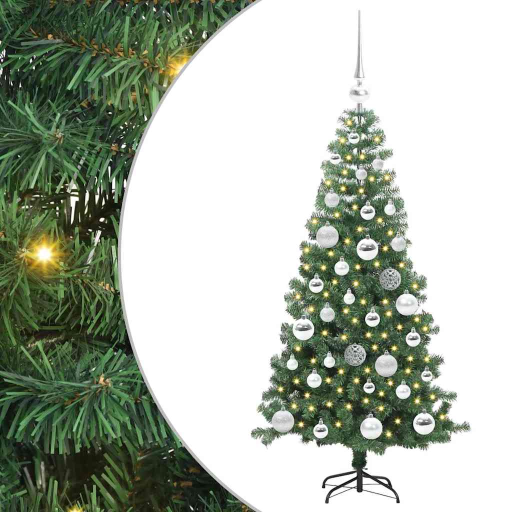 Božićno drvce s 150 LED svjetlima s stalakom Zelena 120 cm PVC