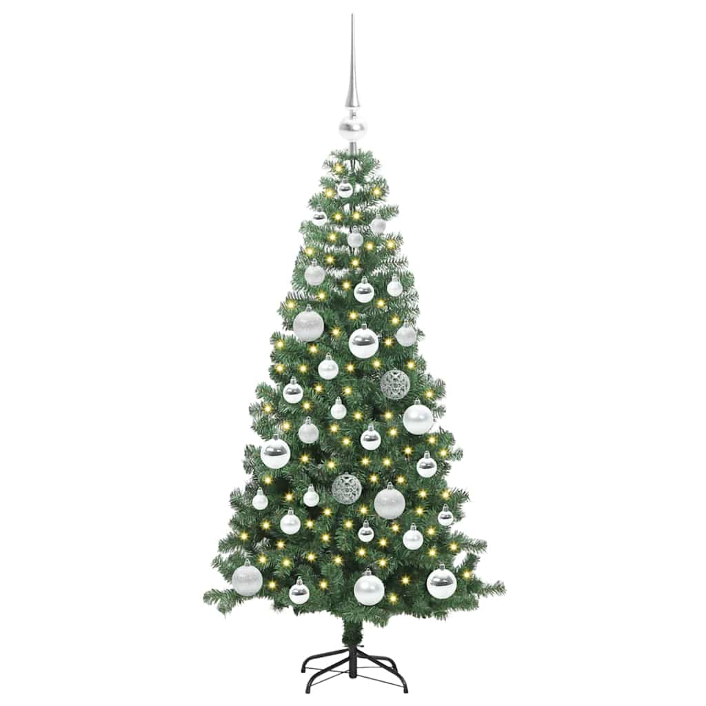 Božićno drvce s 150 LED svjetlima s stalakom Zelena 120 cm PVC