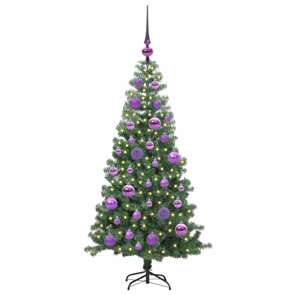 Božićno drvce s 150 LED svjetlima s stalakom Zelena 120 cm PVC