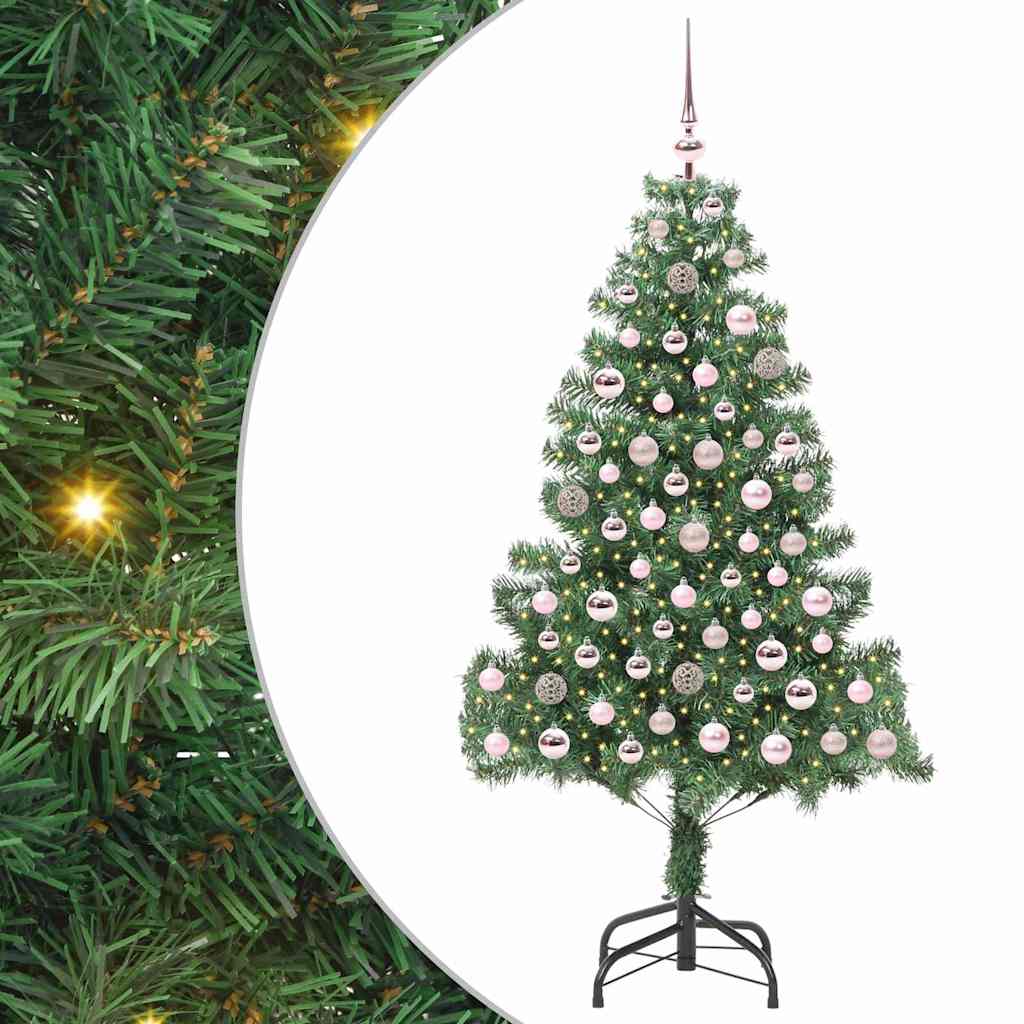 Božićno drvce s 300 LED svjetlima s stalakom Zelena 180 cm PVC