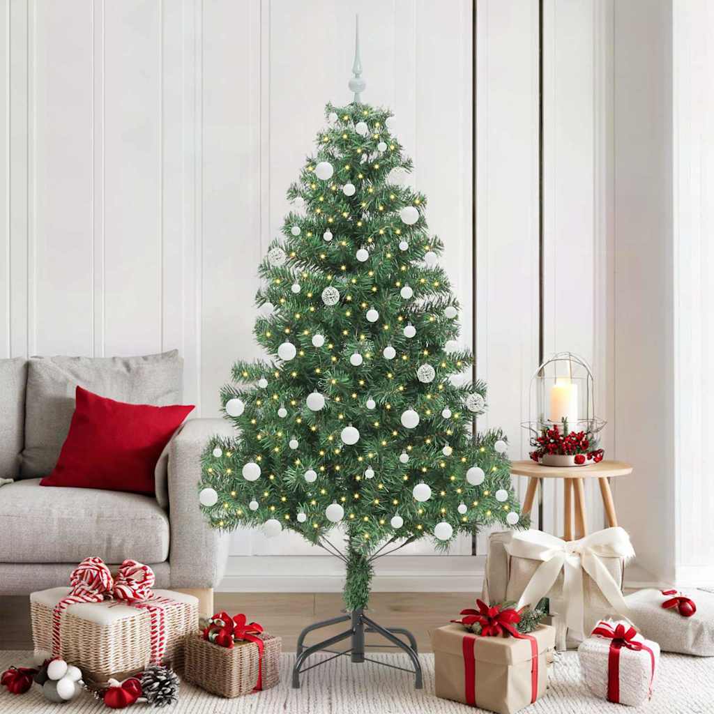 Božićno drvce s 300 LED svjetlima s stalakom Zelena 180 cm PVC