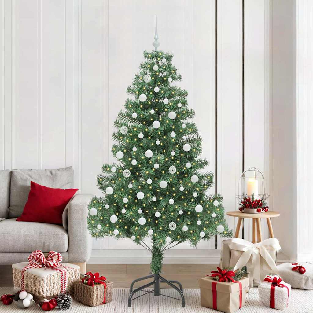 Božićno drvce s 300 LED svjetlima s stalakom Zelena 210 cm PVC