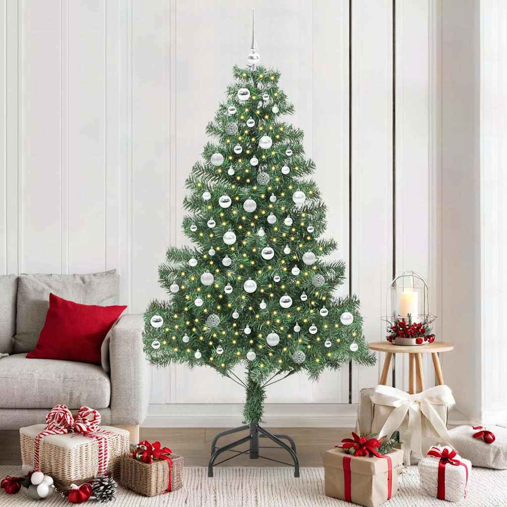 Božićno drvce s 300 LED svjetlima s stalakom Zelena 210 cm PVC