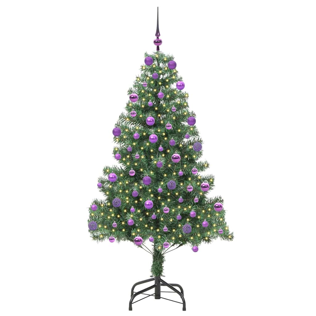 Božićno drvce s 300 LED svjetlima s stalakom Zelena 210 cm PVC