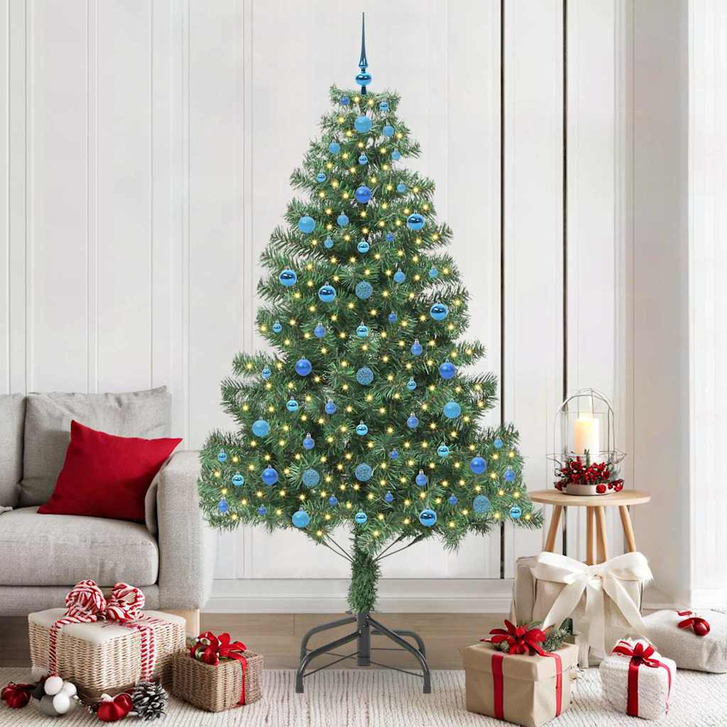 Božićno drvce s 300 LED svjetlima s stalakom Zelena 210 cm PVC