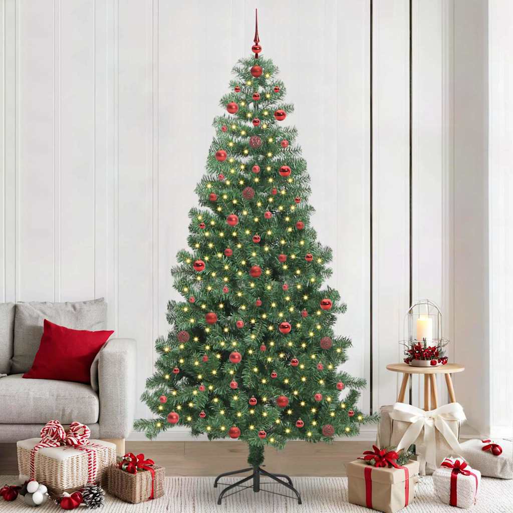 Božićno drvce s 300 LED svjetlima s stalakom Zelena 240 cm PVC