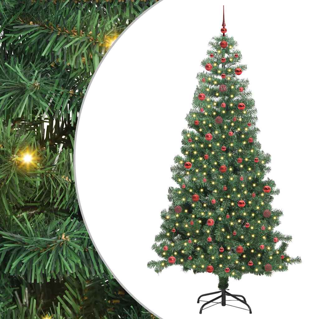 Božićno drvce s 300 LED svjetlima s stalakom Zelena 240 cm PVC