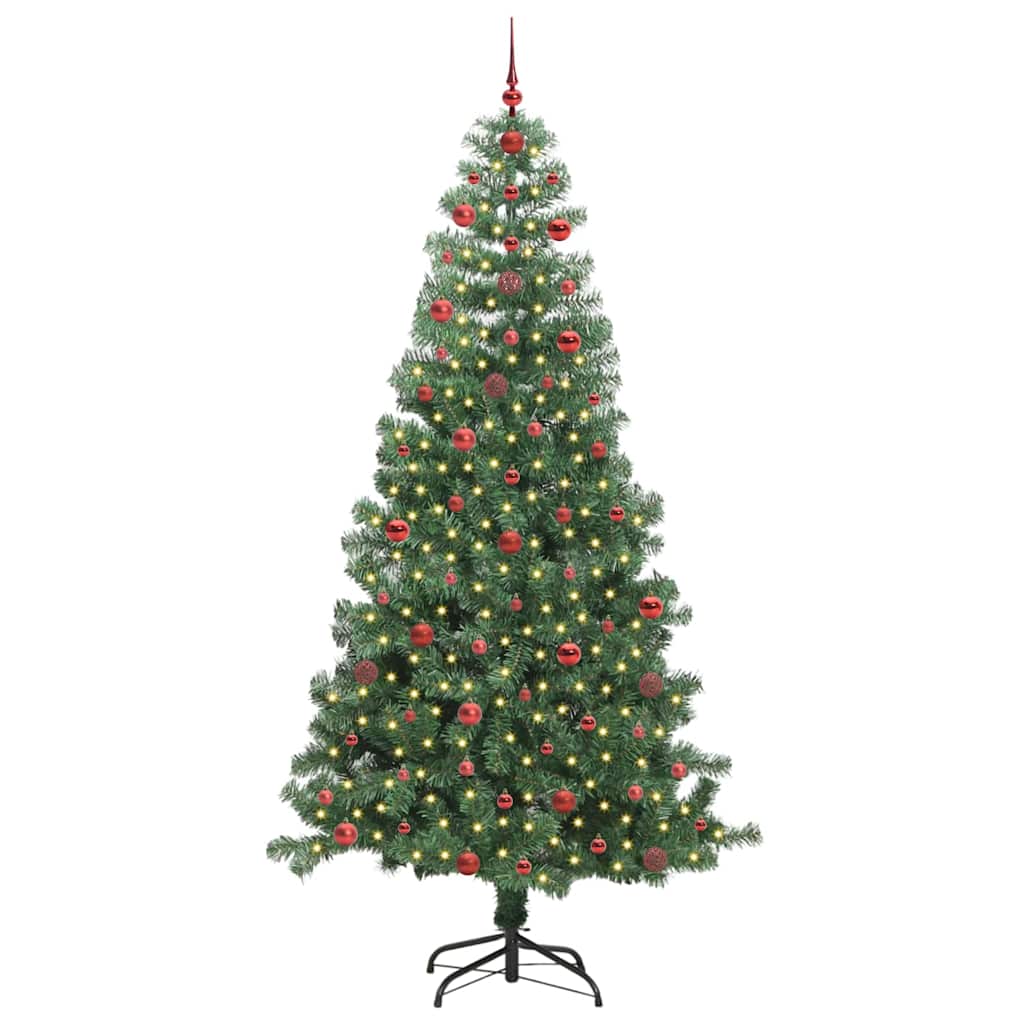 Božićno drvce s 300 LED svjetlima s stalakom Zelena 240 cm PVC