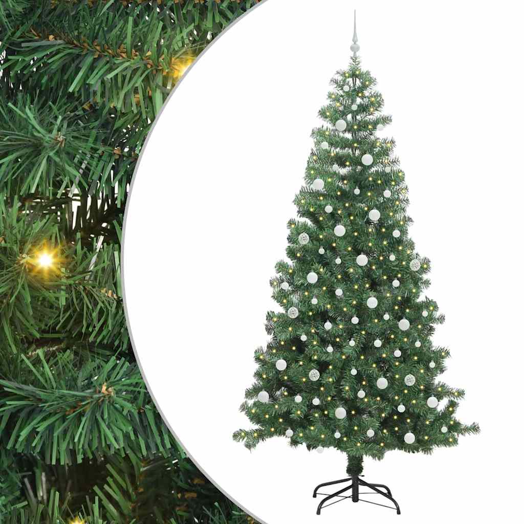 Božićno drvce s 300 LED svjetlima s stalakom Zelena 240 cm PVC