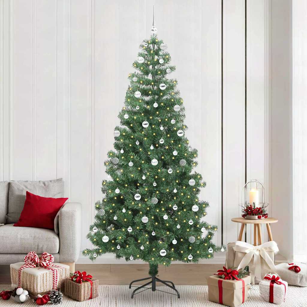 Božićno drvce s 300 LED svjetlima s stalakom Zelena 240 cm PVC