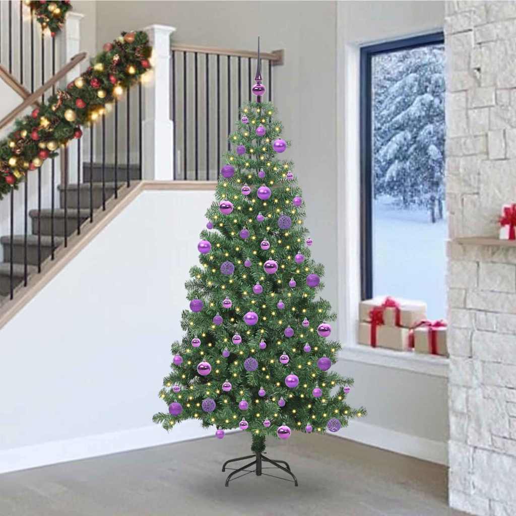 Božićno drvce s 300 LED svjetlima s stalakom Zelena 240 cm PVC