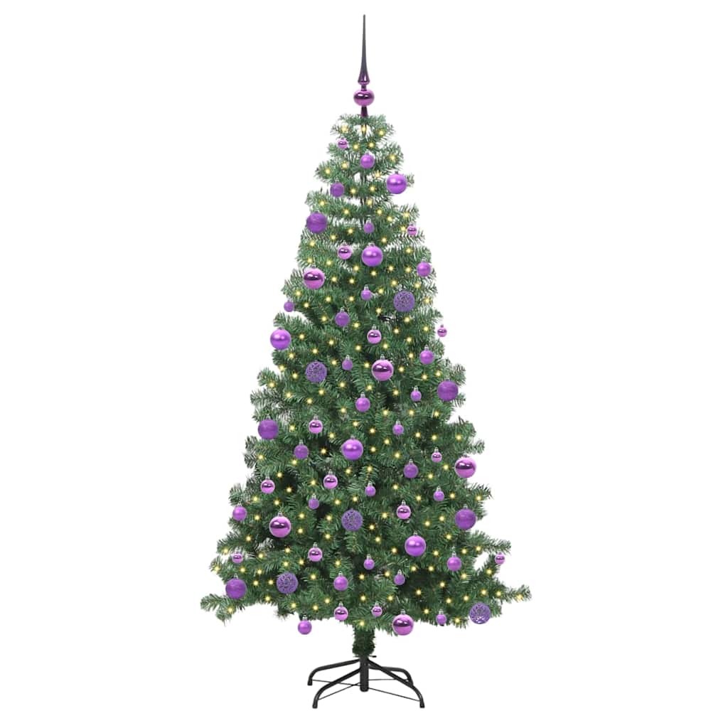 Božićno drvce s 300 LED svjetlima s stalakom Zelena 240 cm PVC