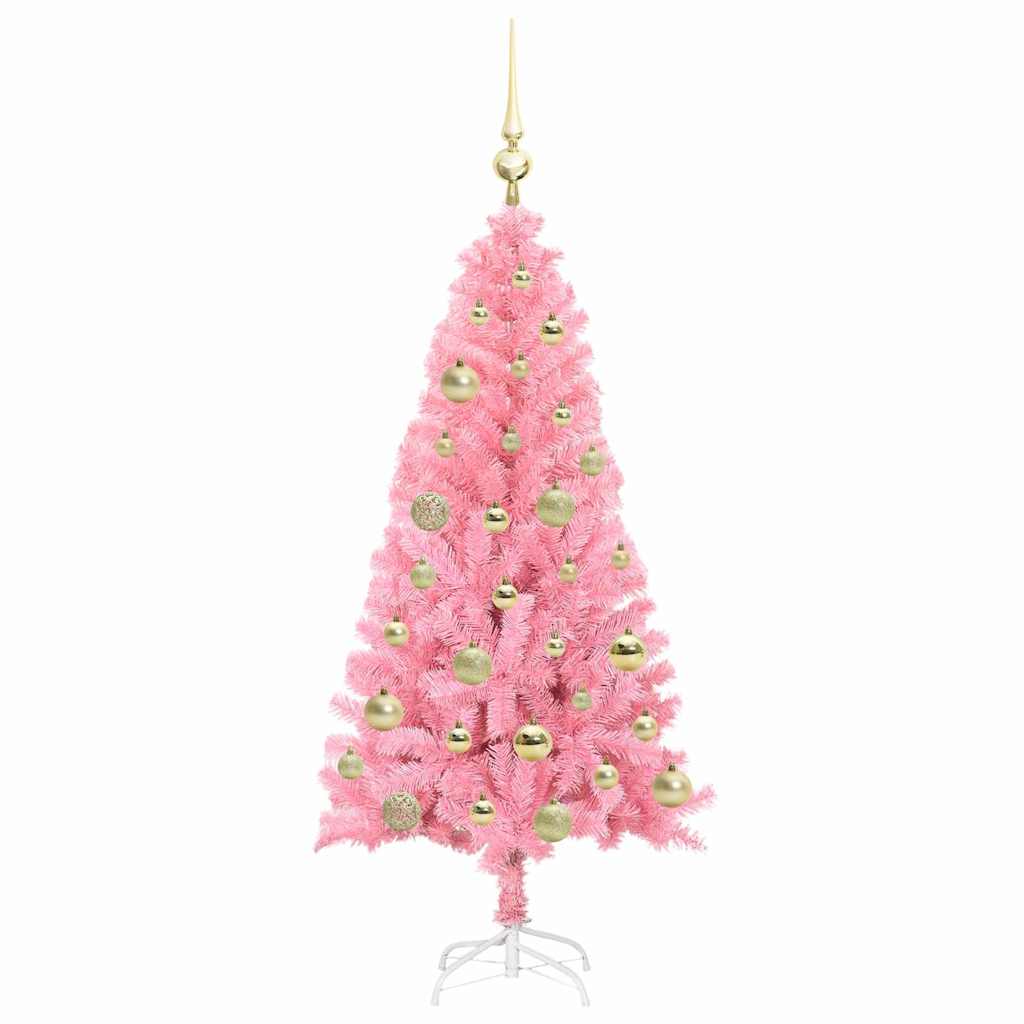 Božićno drvce s 150 LED svjetlima Ružičasta 120 cm PVC