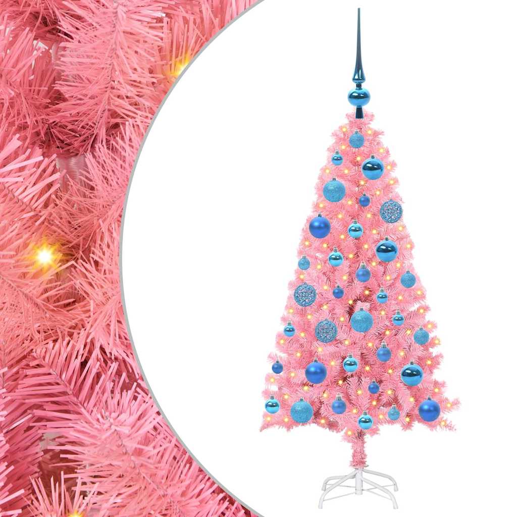 Božićno drvce s 150 LED svjetlima Ružičasta 120 cm PVC