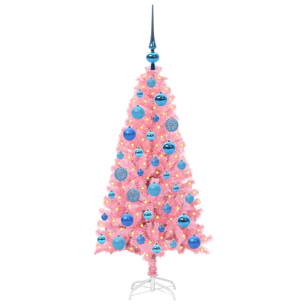 Božićno drvce s 150 LED svjetlima Ružičasta 120 cm PVC