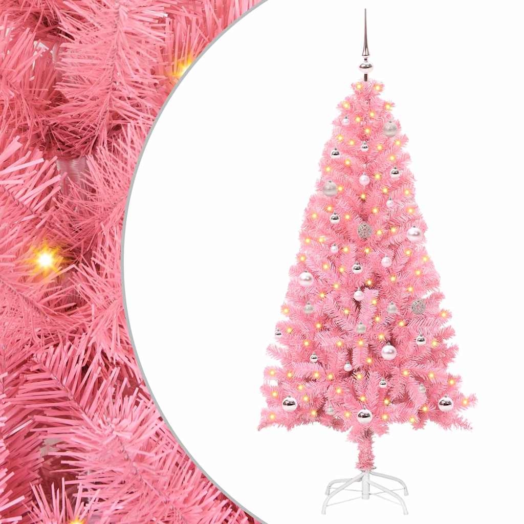 Božićno drvce s 150 LED svjetlima Ružičasta 150 cm PVC