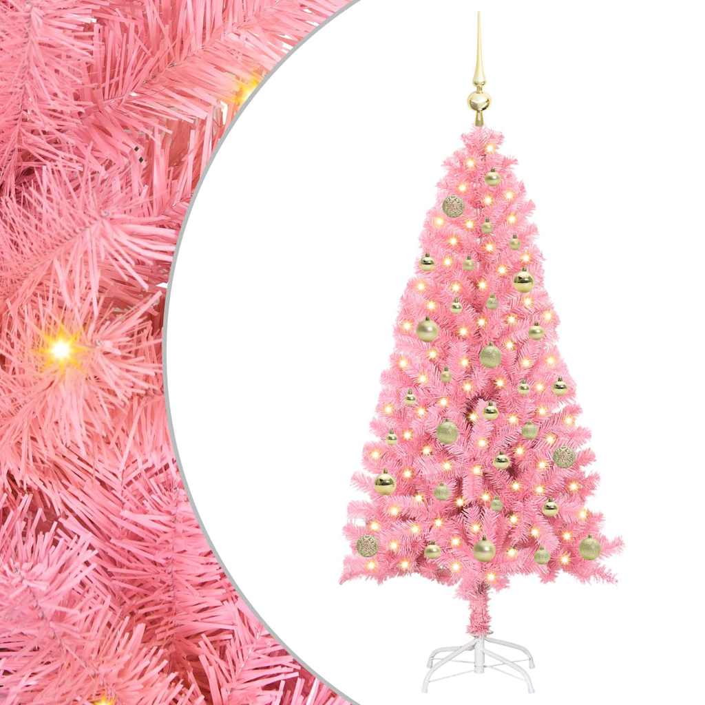 Božićno drvce s 150 LED svjetlima Ružičasta 150 cm PVC