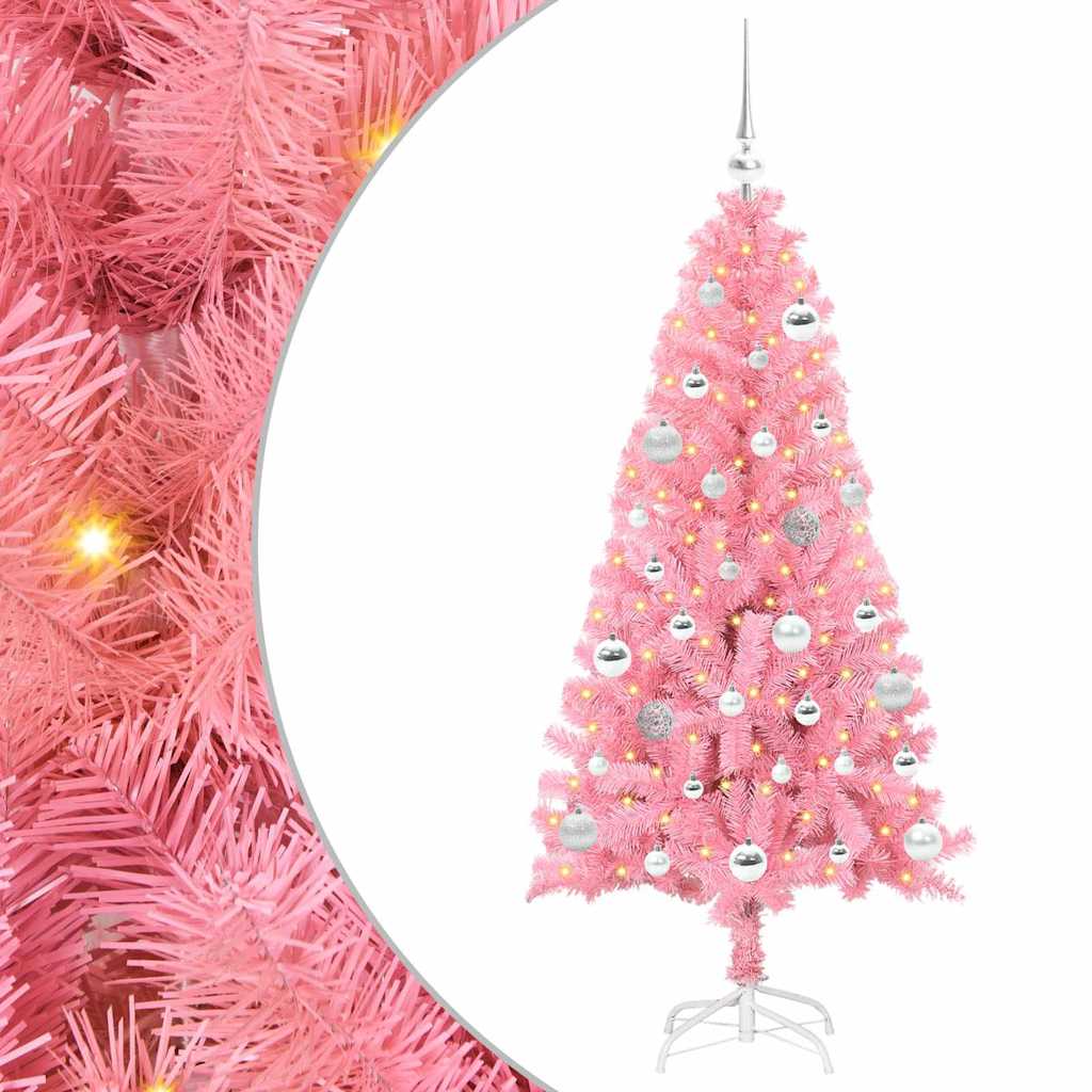 Božićno drvce s 150 LED svjetlima Ružičasta 150 cm PVC