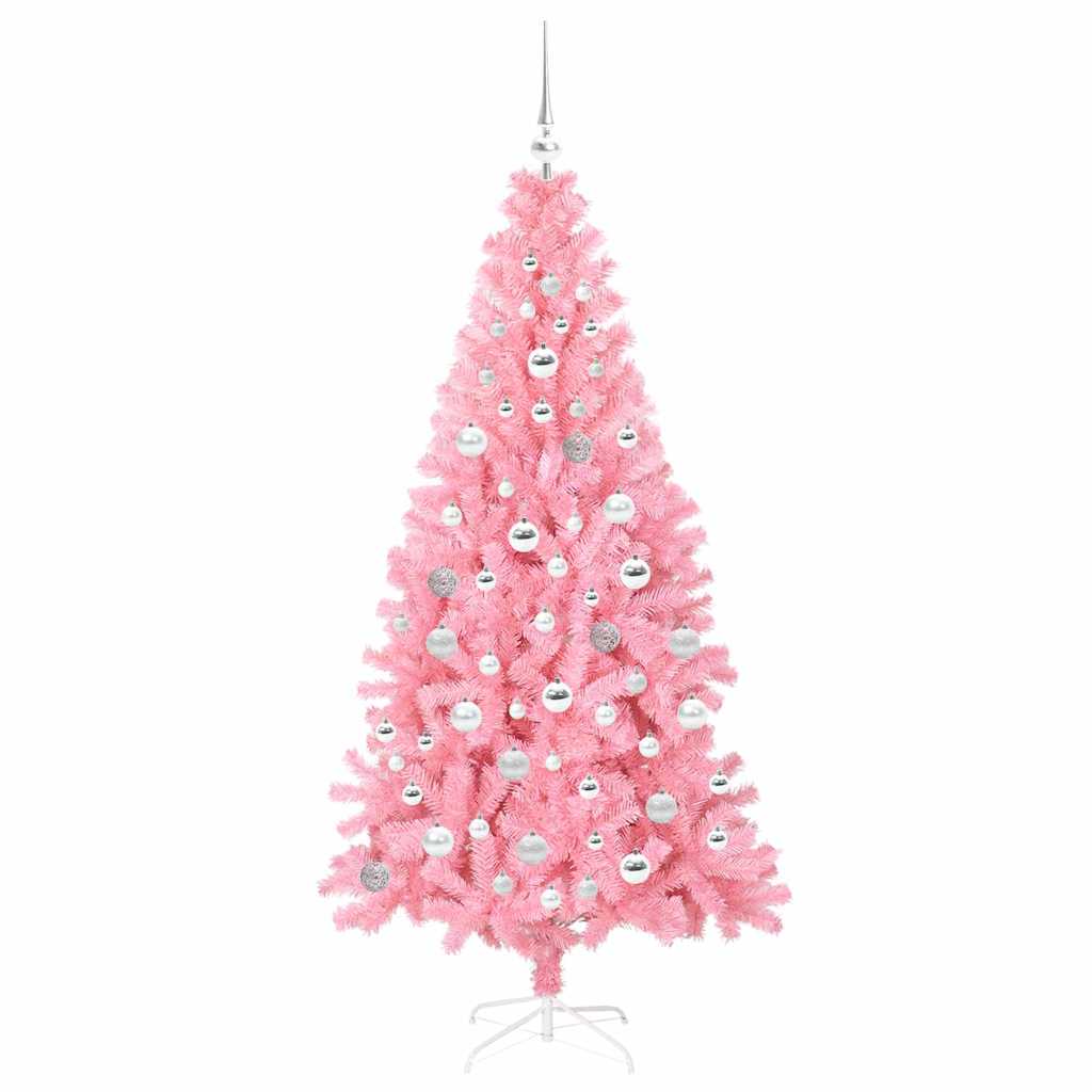 Božićno drvce s 300 LED svjetlima Ružičasta 180 cm PVC