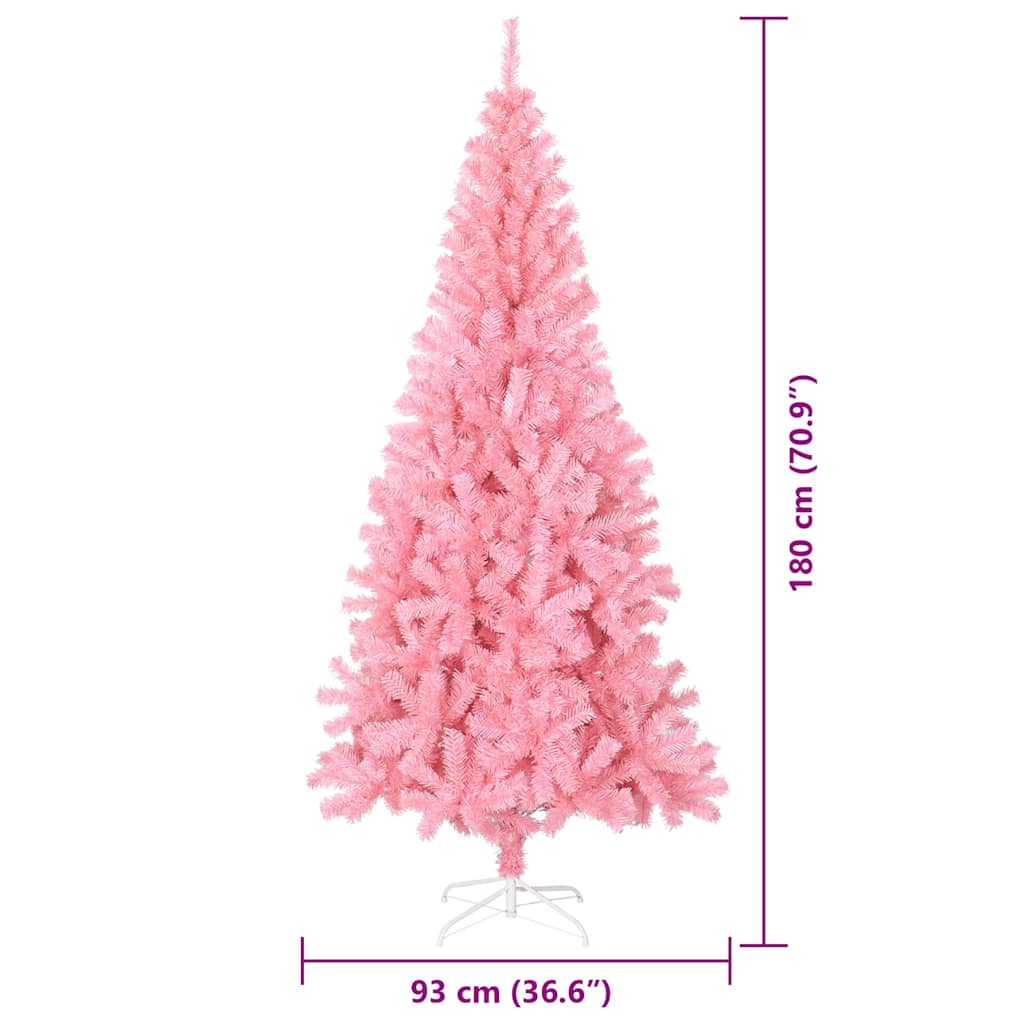Božićno drvce s 300 LED svjetlima Ružičasta 180 cm PVC