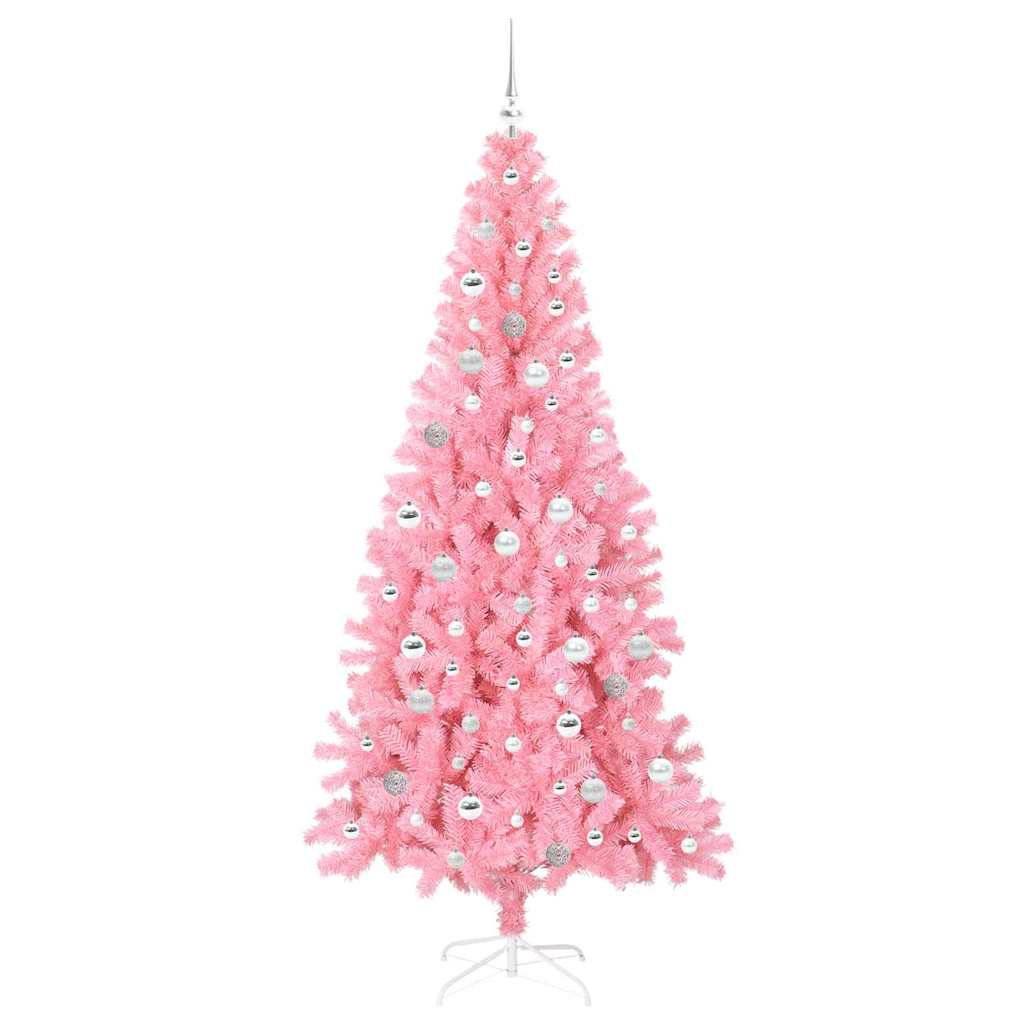 Božićno drvce s 300 LED svjetlima Ružičasta 210 cm PVC