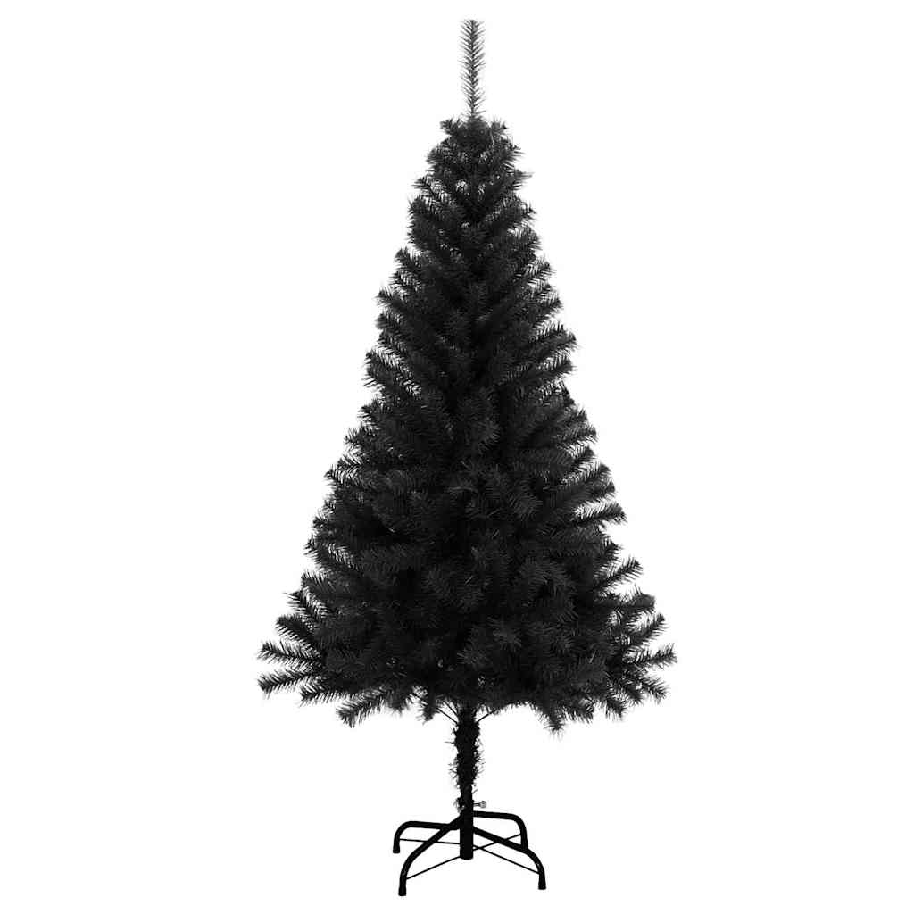 Božićno drvce s 150 LED svjetlima s stalakom Crna 120 cm PVC