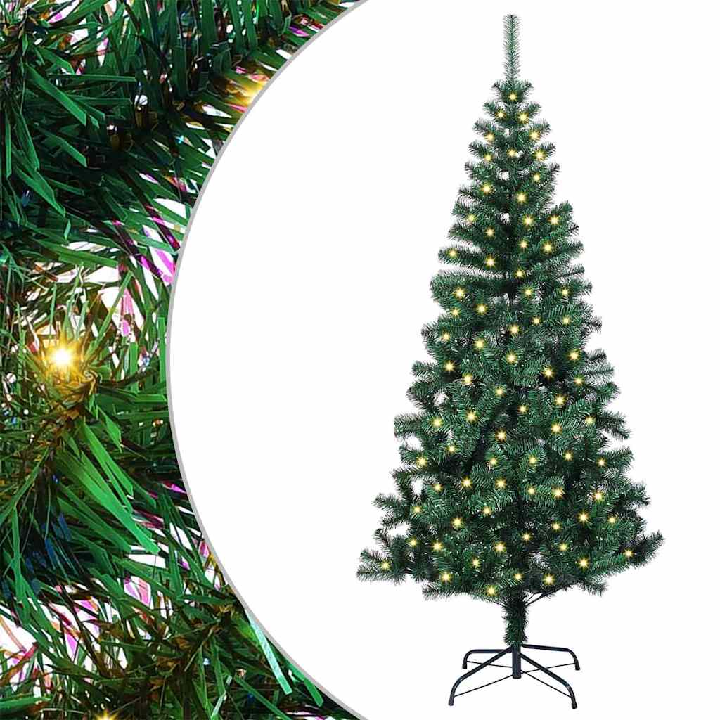 Umjetno predsvijetljeno božićno drvce Zelena 120 cm PVC i metal