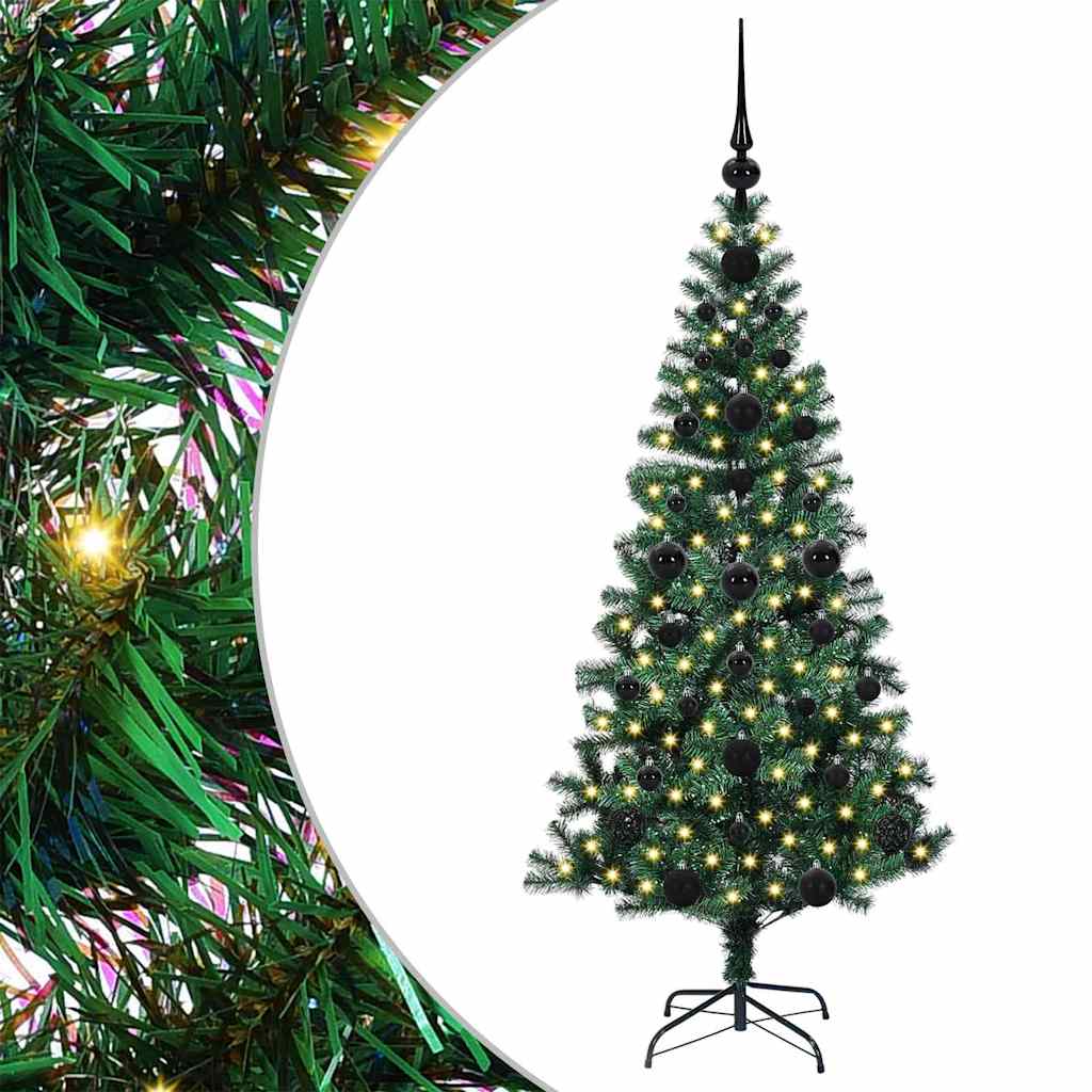 Umjetno predsvijetljeno božićno drvce Zelena 120 cm PVC i metal