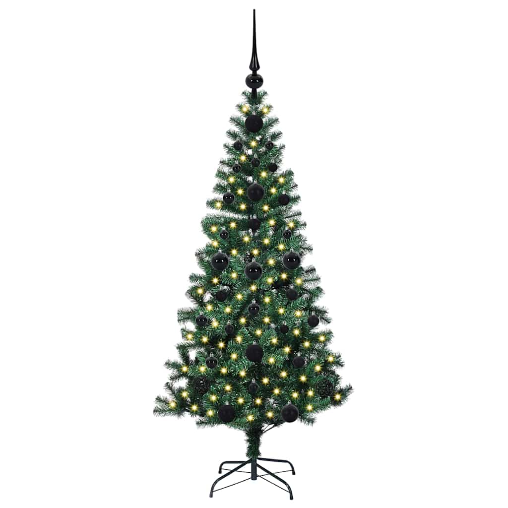 Umjetno predsvijetljeno božićno drvce Zelena 120 cm PVC i metal