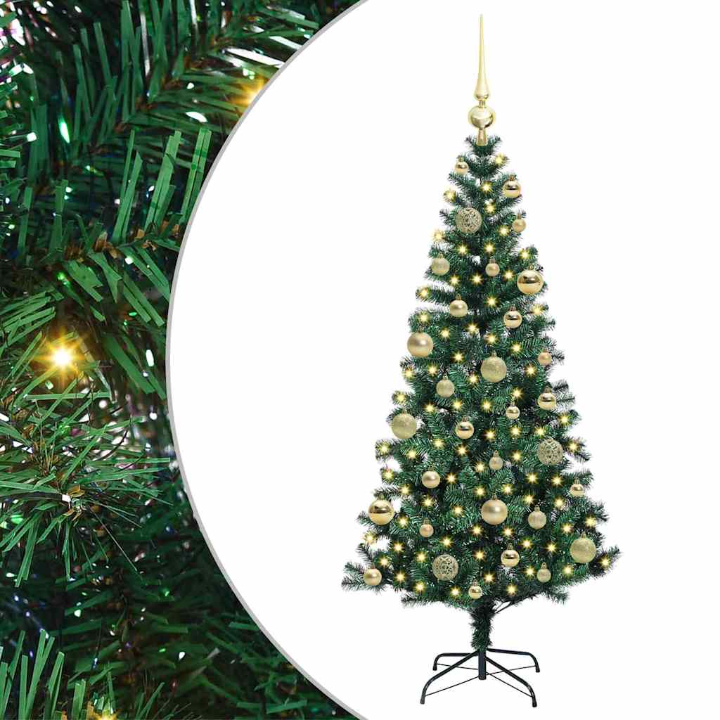 Umjetno predsvijetljeno božićno drvce Zelena 120 cm PVC i metal
